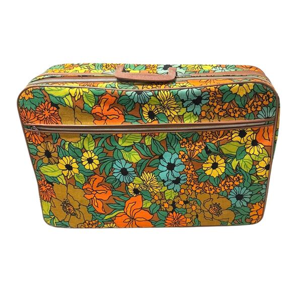 Suitcase Luggage - Galaxy Trav-ler Retro Boho Flower Power Suitcases  - Set of 2 - Picture 1 of 15